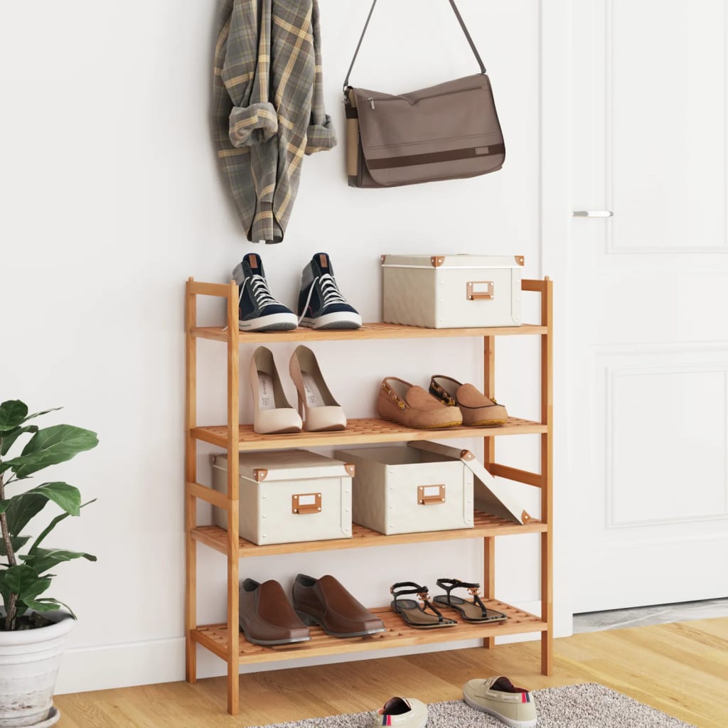 Étagères à chaussures 2 pcs 69x27x41 cm Bois massif de noyer - XIOS