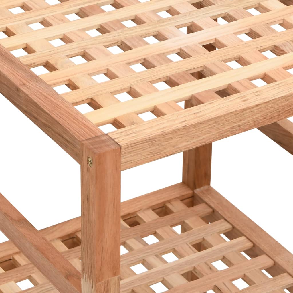 Étagère de salle de bain 35,5x35,5x79 cm Bois massif de noyer - XIOS