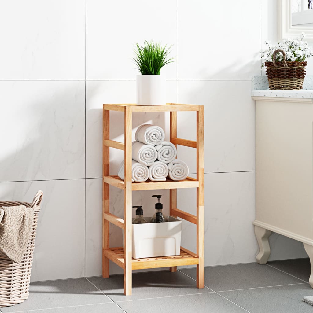 Étagère de salle de bain 35,5x35,5x79 cm Bois massif de noyer - XIOS
