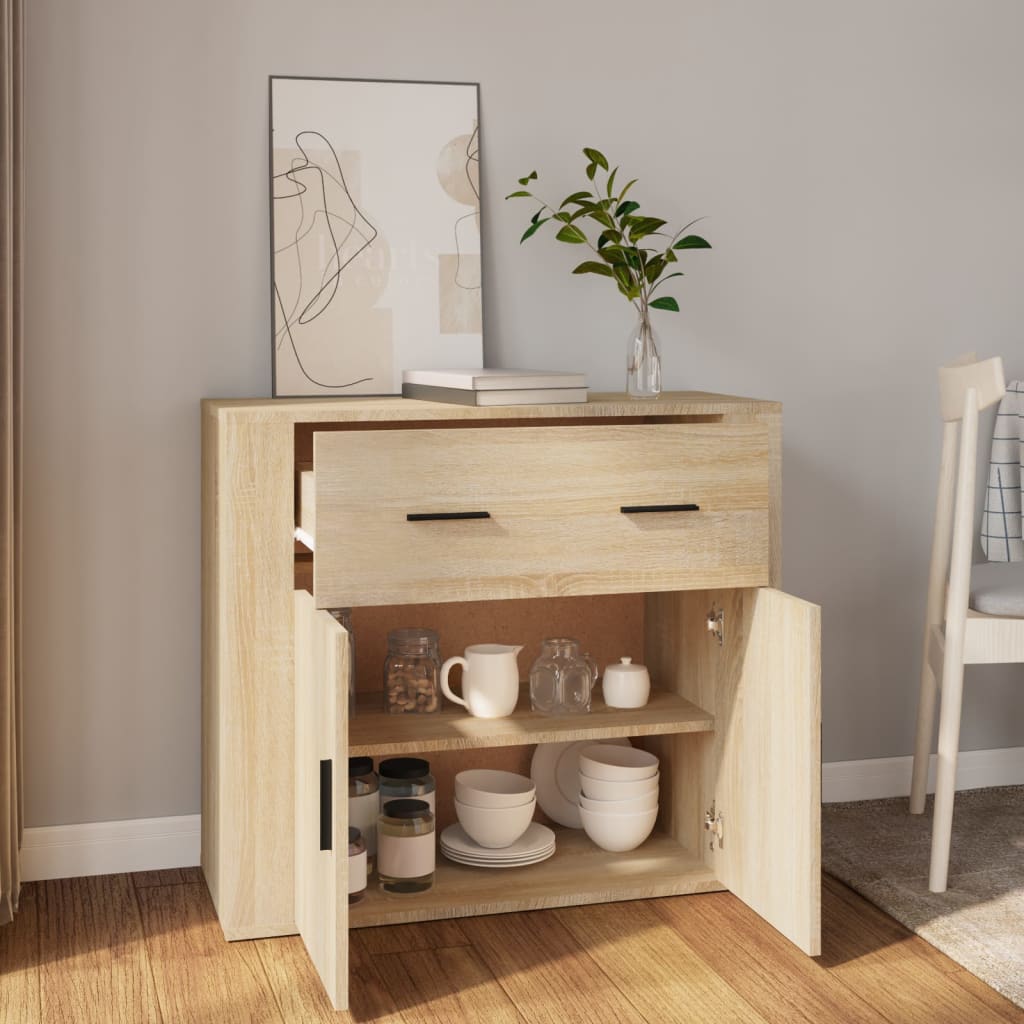 Buffet Chêne sonoma 80x33x70 cm Bois d'ingénierie - XIOS