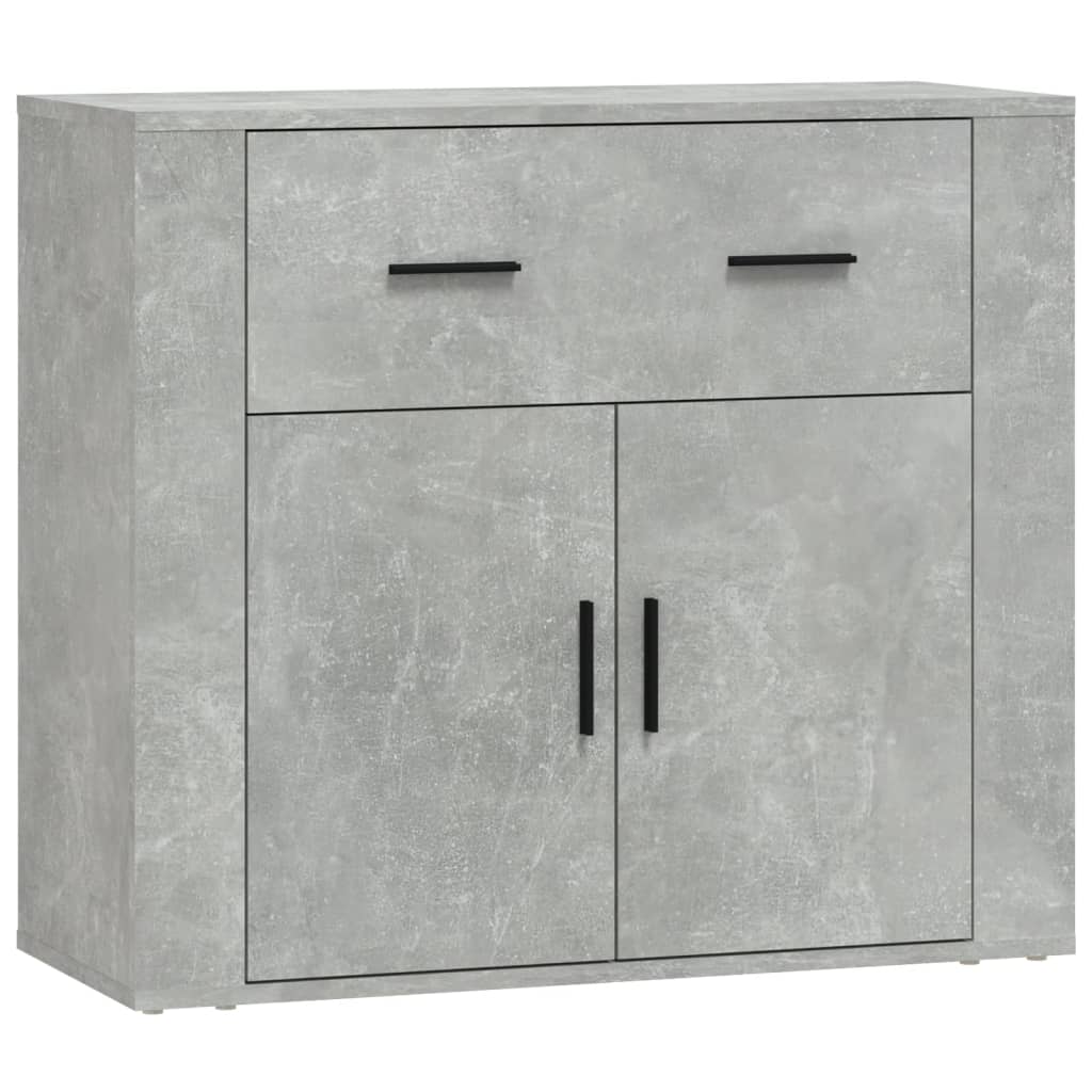 Buffet Gris béton 80x33x70 cm Bois d'ingénierie