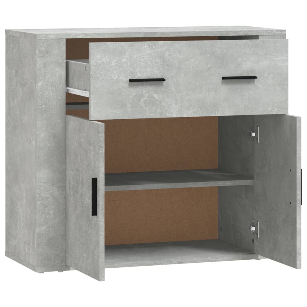 Buffet Gris béton 80x33x70 cm Bois d'ingénierie