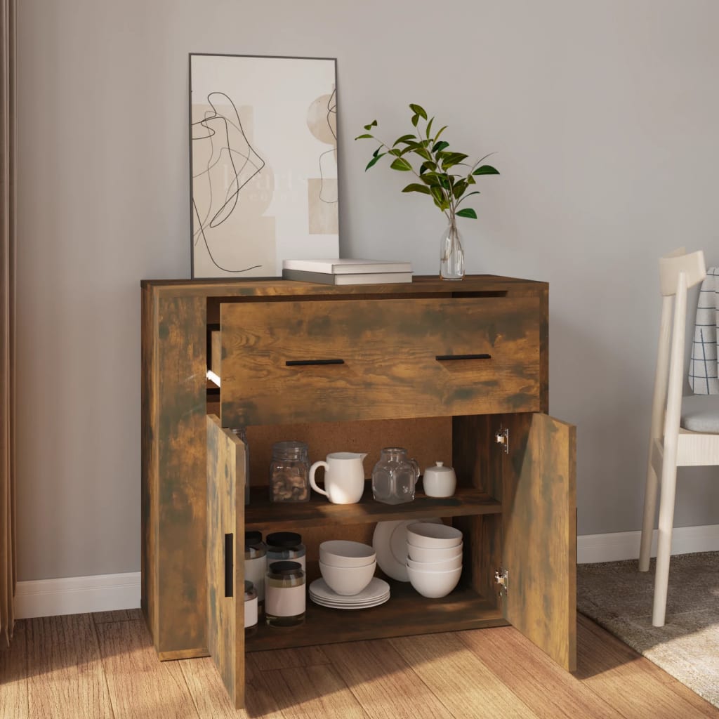 Buffet Chêne fumé 80x33x70 cm Bois d'ingénierie - XIOS