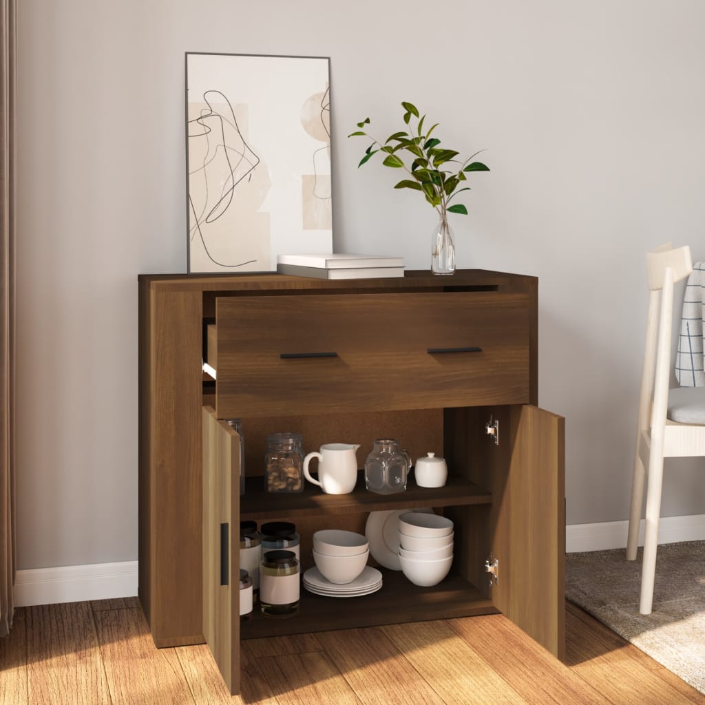 Buffet Chêne marron 80x33x70 cm Bois d'ingénierie - XIOS