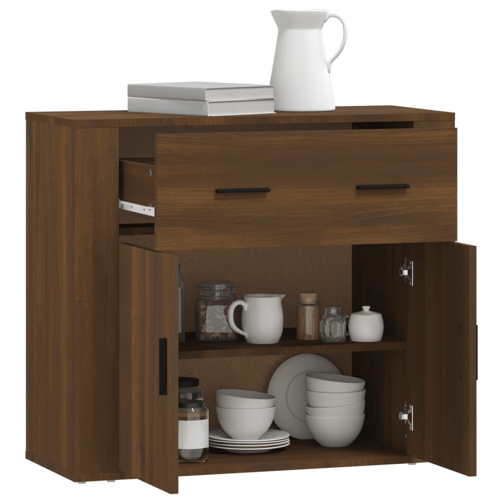 Buffet Chêne marron 80x33x70 cm Bois d'ingénierie - XIOS
