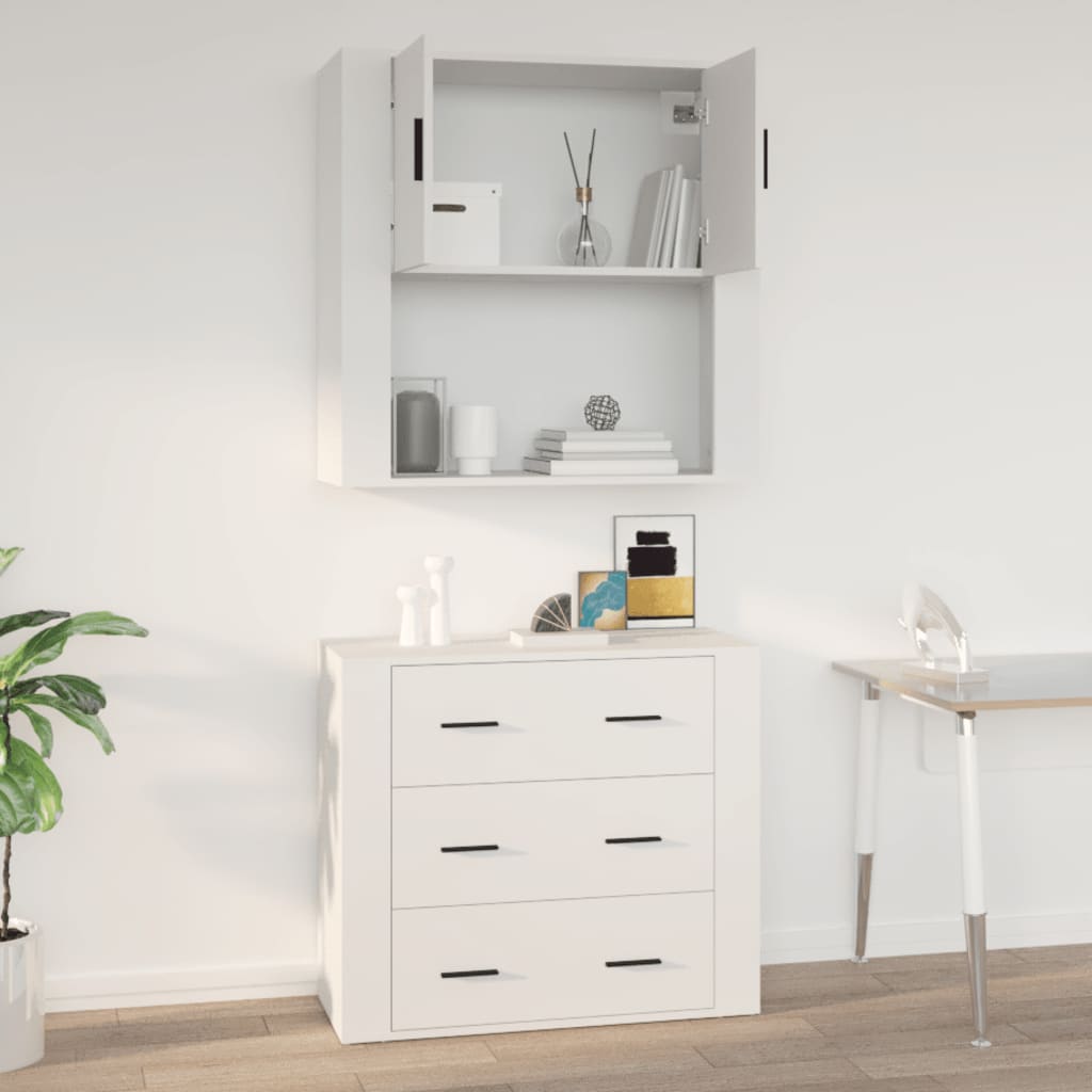 Armoire murale Blanc 80x33x80 cm Bois d'ingénierie - XIOS