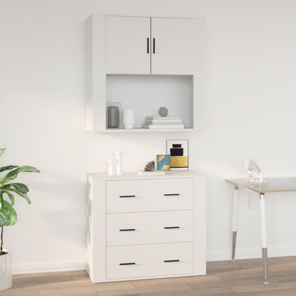 Armoire murale Blanc 80x33x80 cm Bois d'ingénierie - XIOS