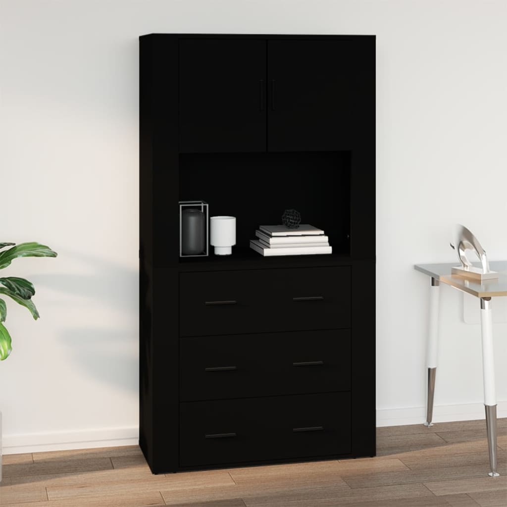 Armoire murale Noir 80x33x80 cm Bois d'ingénierie - XIOS
