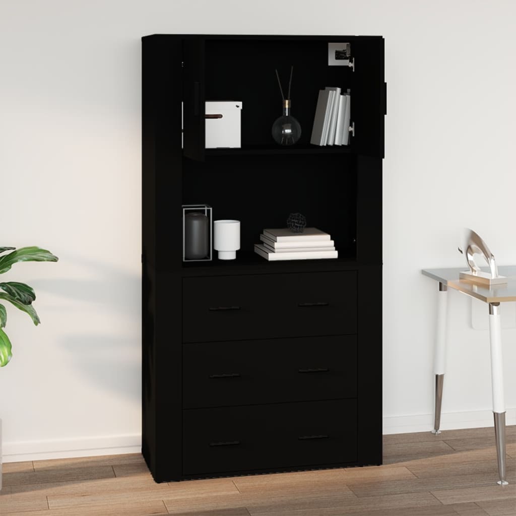 Armoire murale Noir 80x33x80 cm Bois d'ingénierie - XIOS