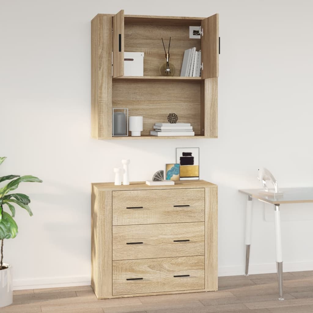 Armoire murale Chêne sonoma 80x33x80 cm Bois d'ingénierie - XIOS