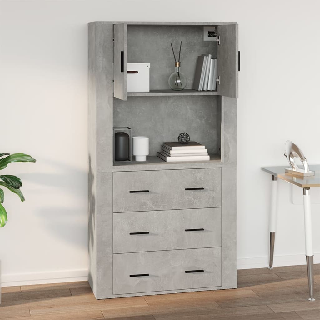 Armoire murale Gris béton 80x33x80 cm Bois d'ingénierie - XIOS