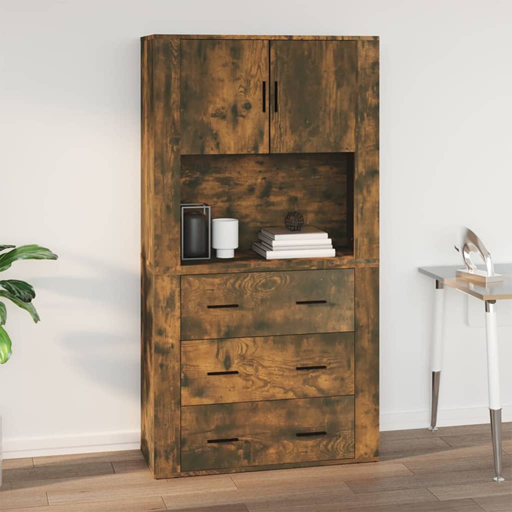 Armoire murale Chêne fumé 80x33x80 cm Bois d'ingénierie - XIOS