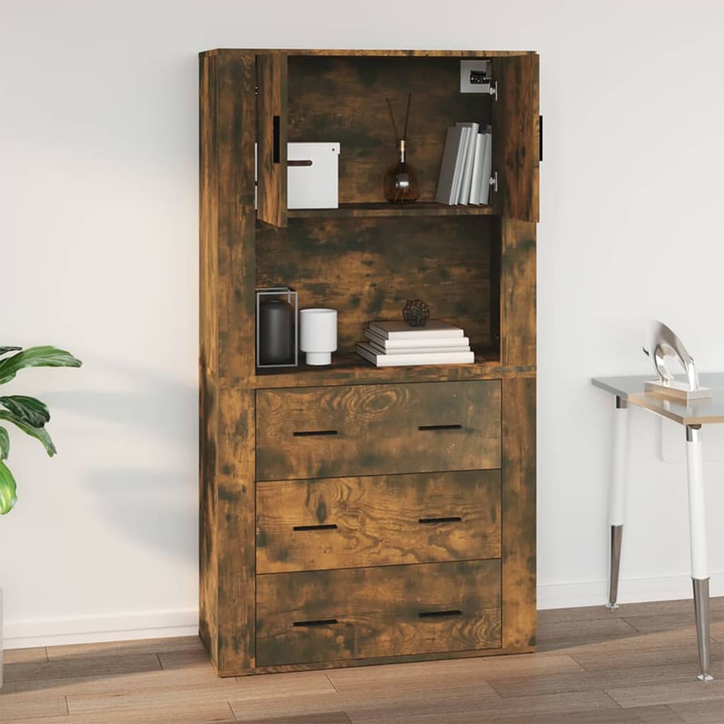 Armoire murale Chêne fumé 80x33x80 cm Bois d'ingénierie - XIOS