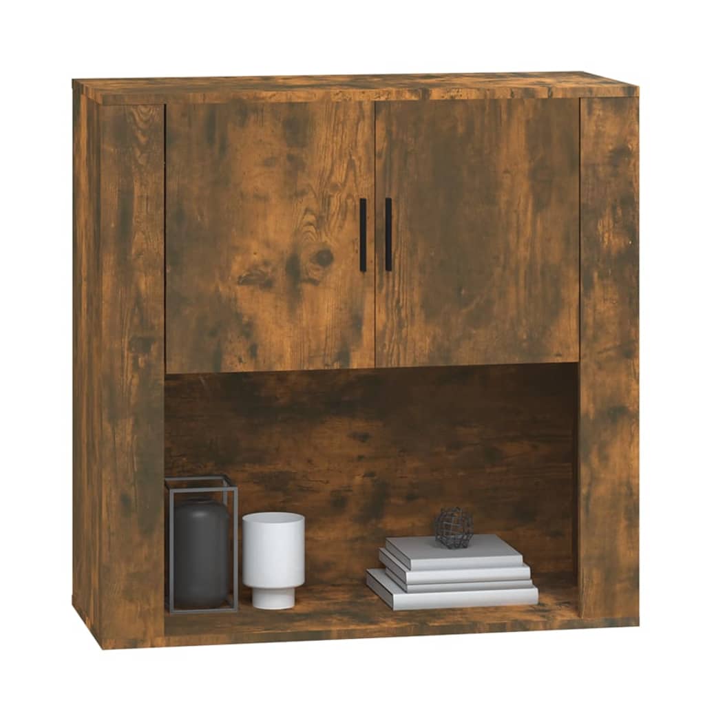 Armoire murale Chêne fumé 80x33x80 cm Bois d'ingénierie - XIOS
