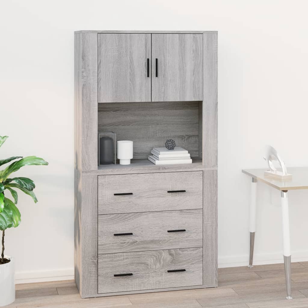Armoire murale Sonoma gris 80x33x80 cm Bois d'ingénierie - XIOS