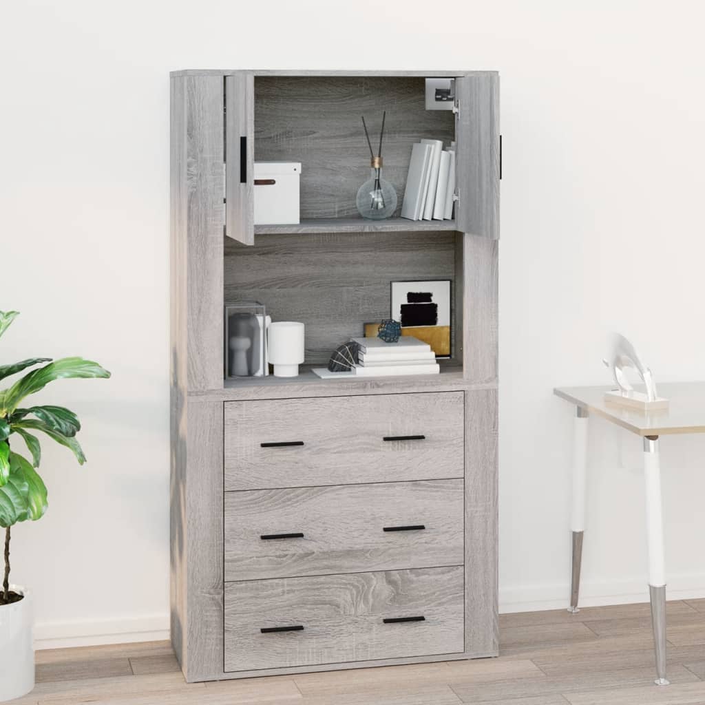 Armoire murale Sonoma gris 80x33x80 cm Bois d'ingénierie - XIOS