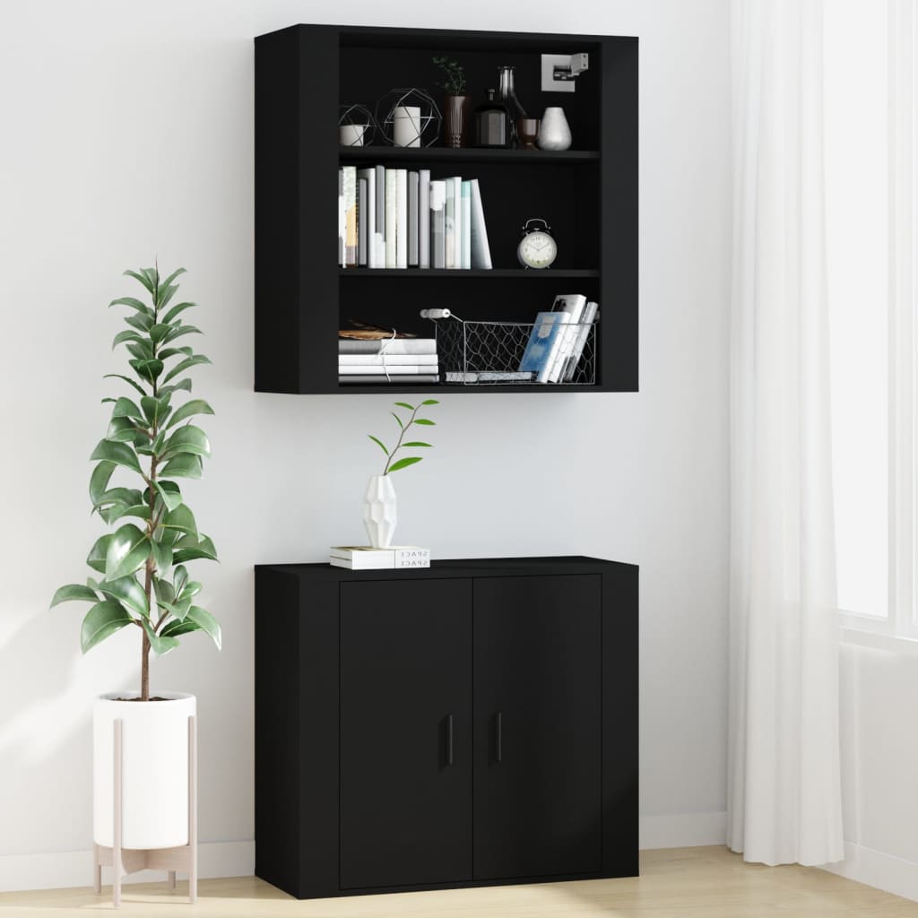 Armoire murale Noir 80x33x80 cm Bois d'ingénierie - XIOS
