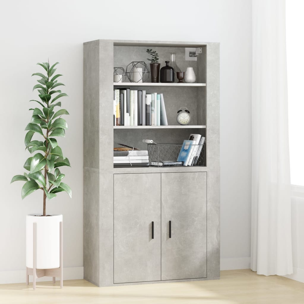 Armoire murale Gris béton 80x33x80 cm Bois d'ingénierie - XIOS