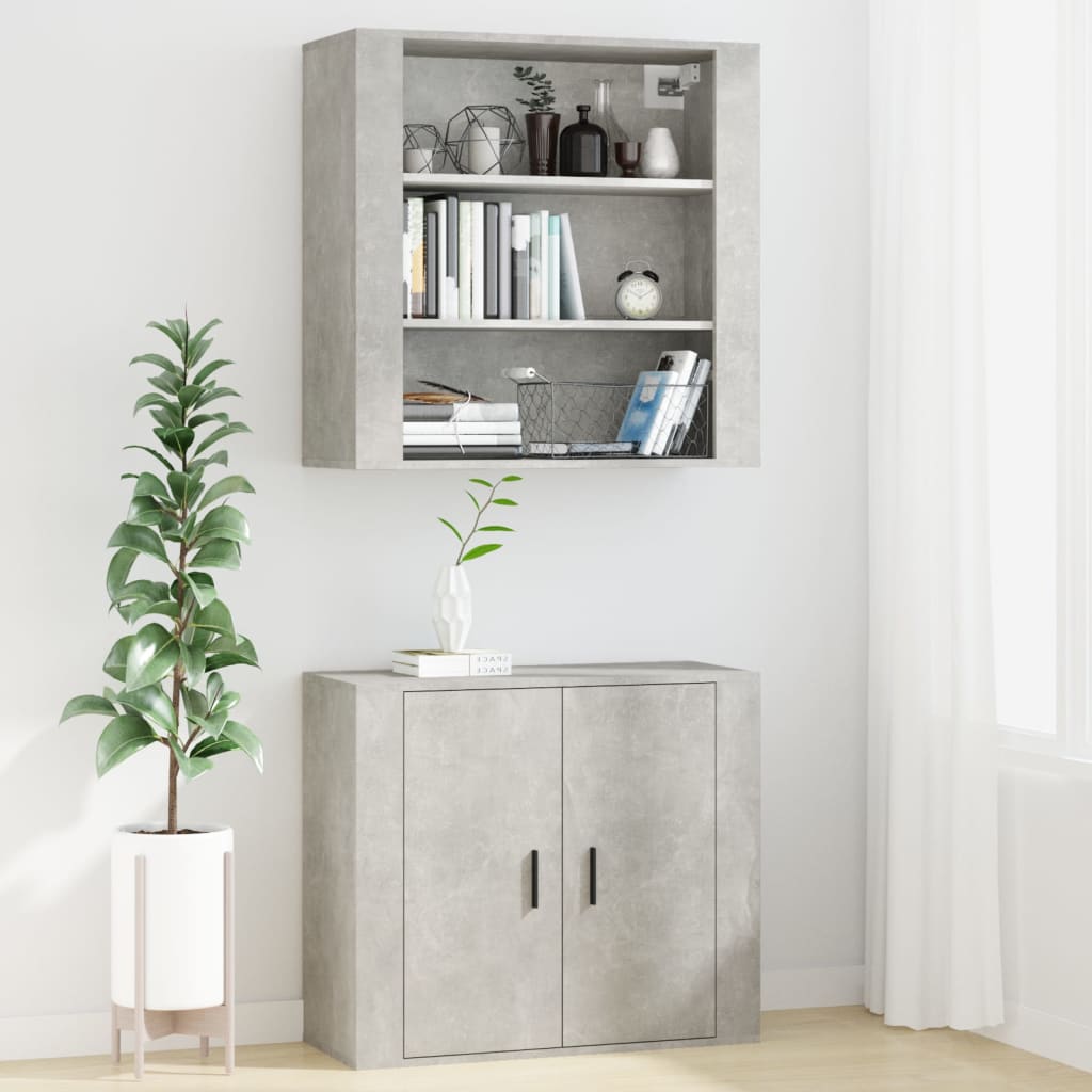 Armoire murale Gris béton 80x33x80 cm Bois d'ingénierie - XIOS