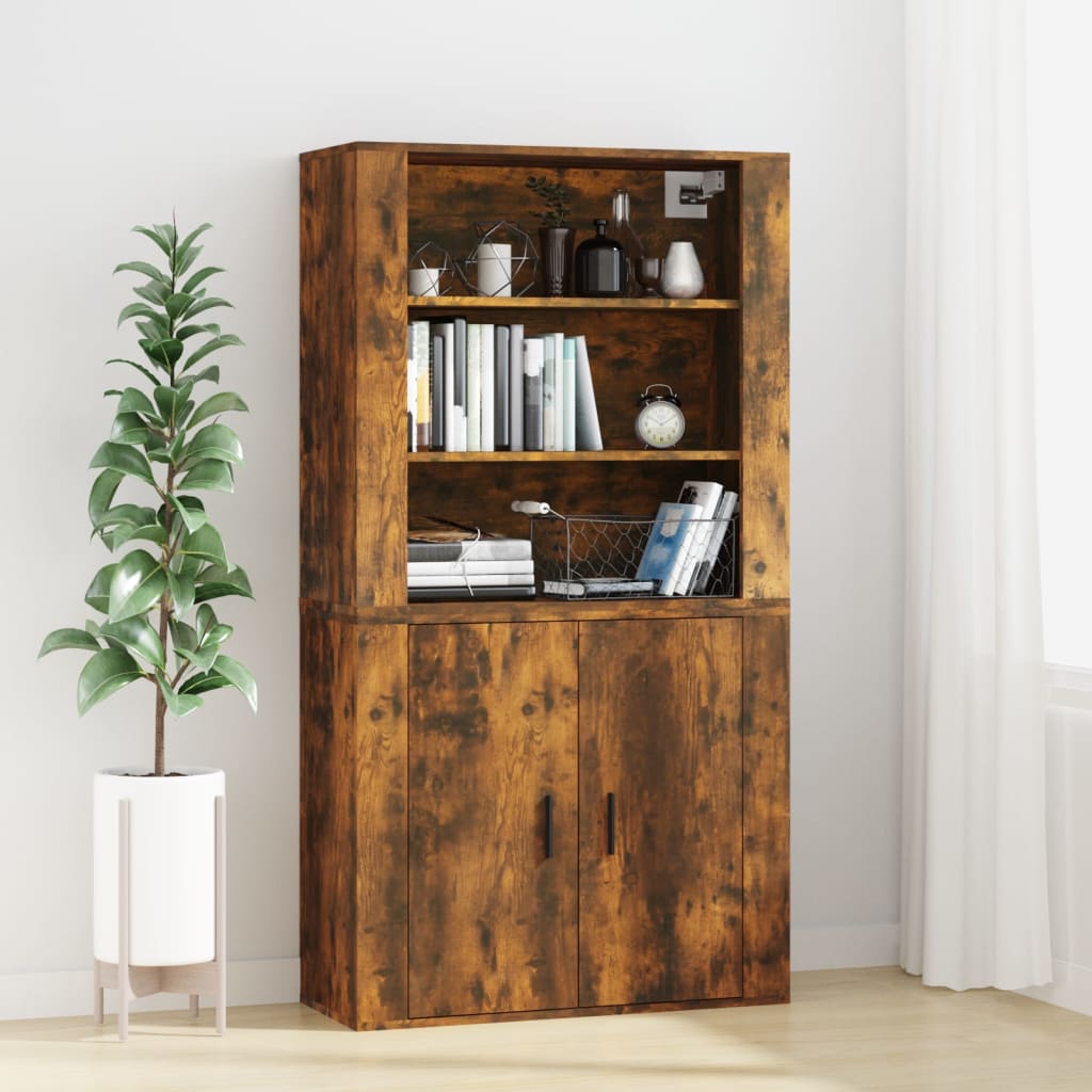 Armoire murale Chêne fumé 80x33x80 cm Bois d'ingénierie - XIOS