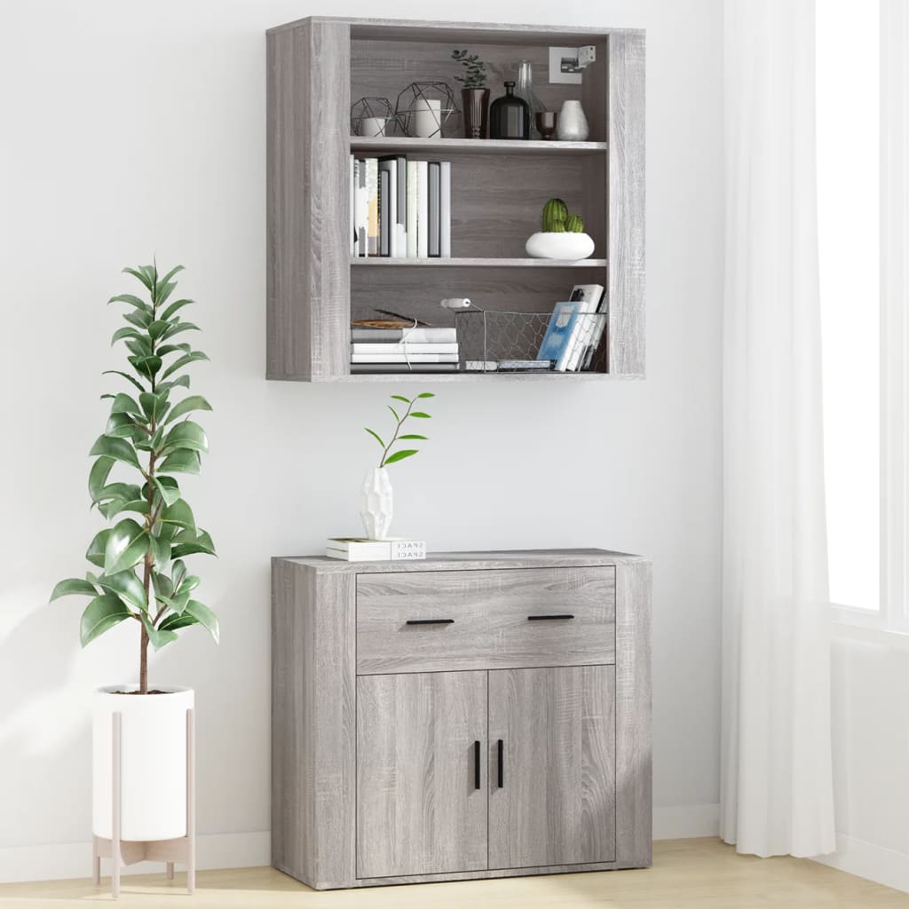 Armoire murale Sonoma gris 80x33x80 cm Bois d'ingénierie - XIOS