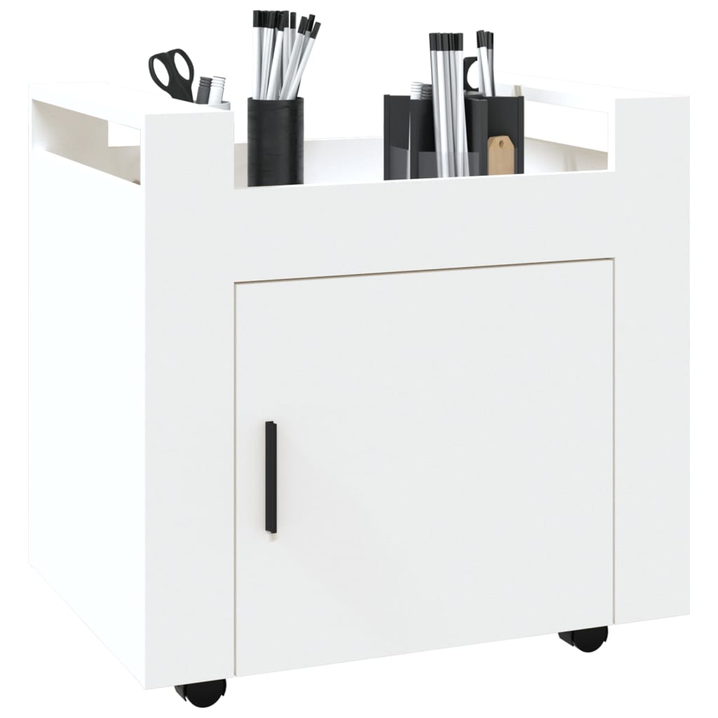 Chariot de bureau Blanc 60x45x60 cm Bois d'ingénierie Chariots & îlots vidaXL