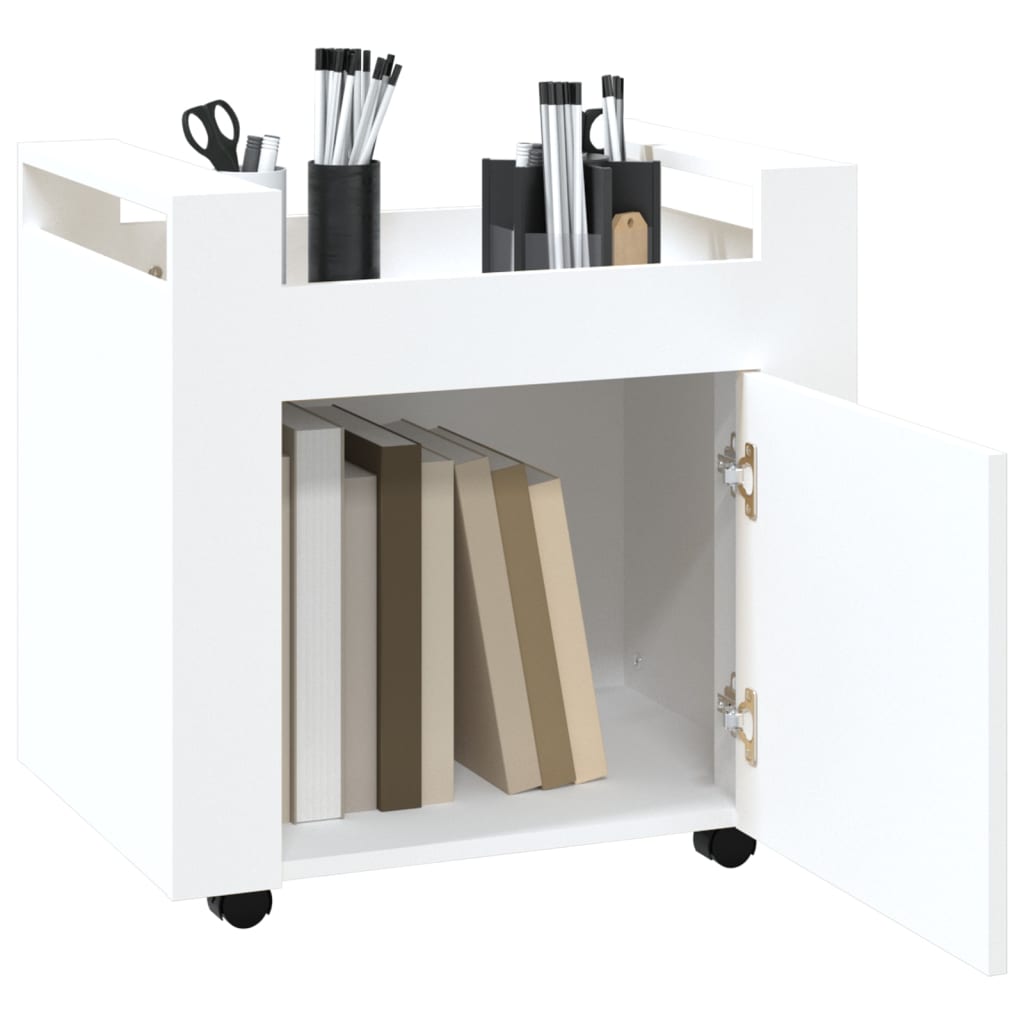 Chariot de bureau Blanc 60x45x60 cm Bois d'ingénierie Chariots & îlots vidaXL