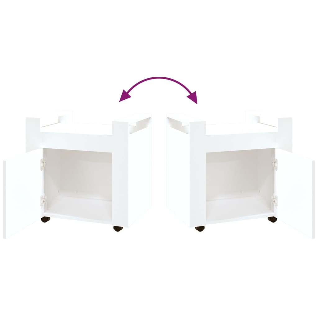 Chariot de bureau Blanc 60x45x60 cm Bois d'ingénierie Chariots & îlots vidaXL