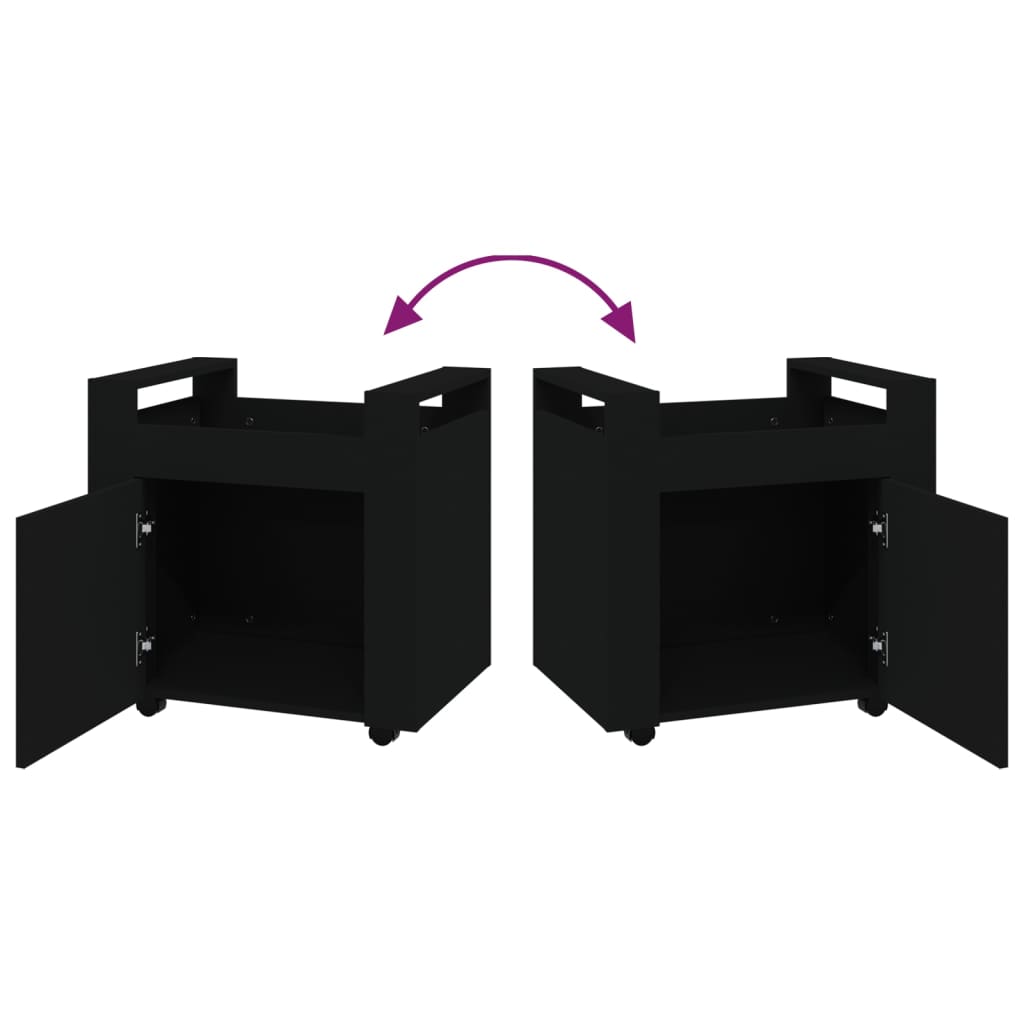 Chariot de bureau Noir 60x45x60 cm Bois d'ingénierie - XIOS