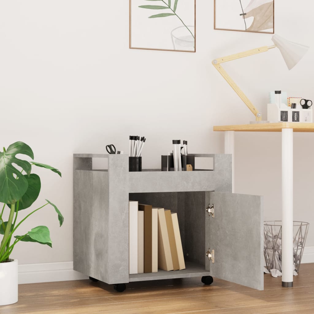 Chariot de bureau Gris béton 60x45x60 cm Bois d'ingénierie - XIOS
