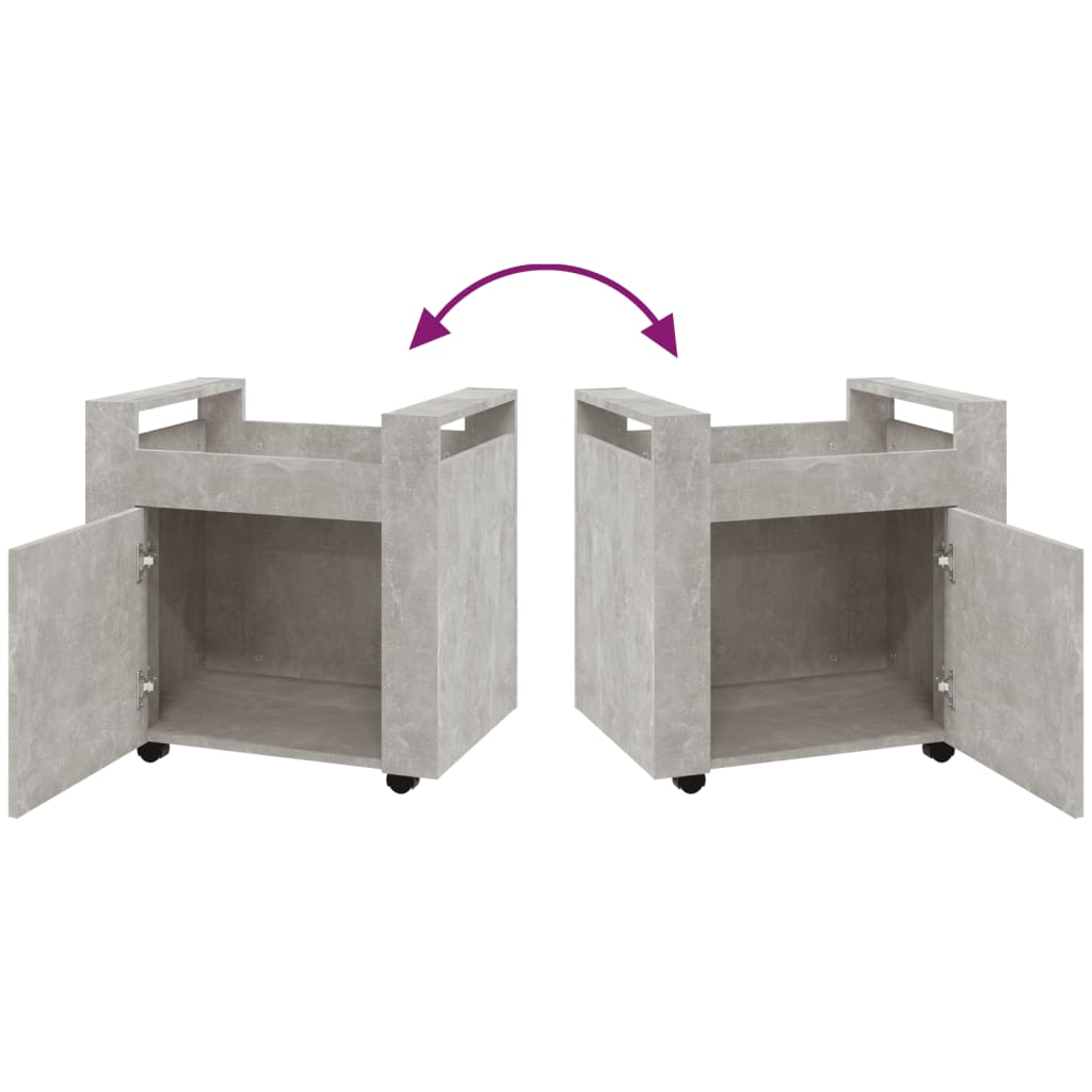 Chariot de bureau Gris béton 60x45x60 cm Bois d'ingénierie - XIOS