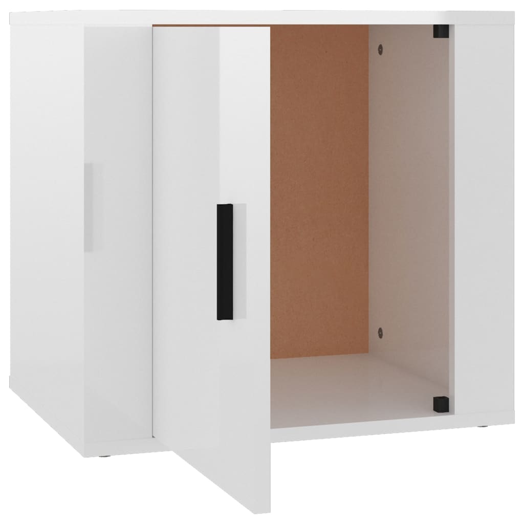 Tables de chevet 2 pcs Blanc brillant 50x39x47 cm