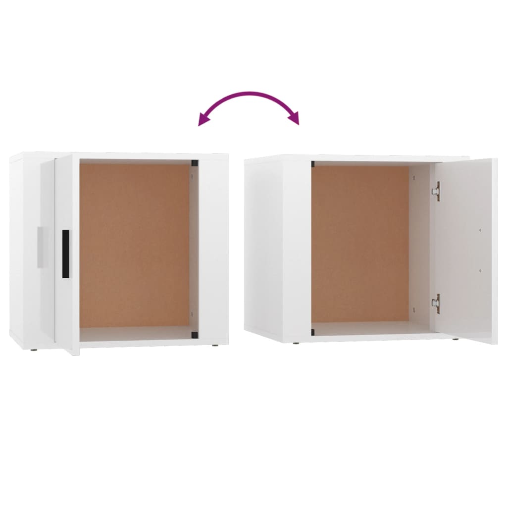 Tables de chevet 2 pcs Blanc brillant 50x39x47 cm