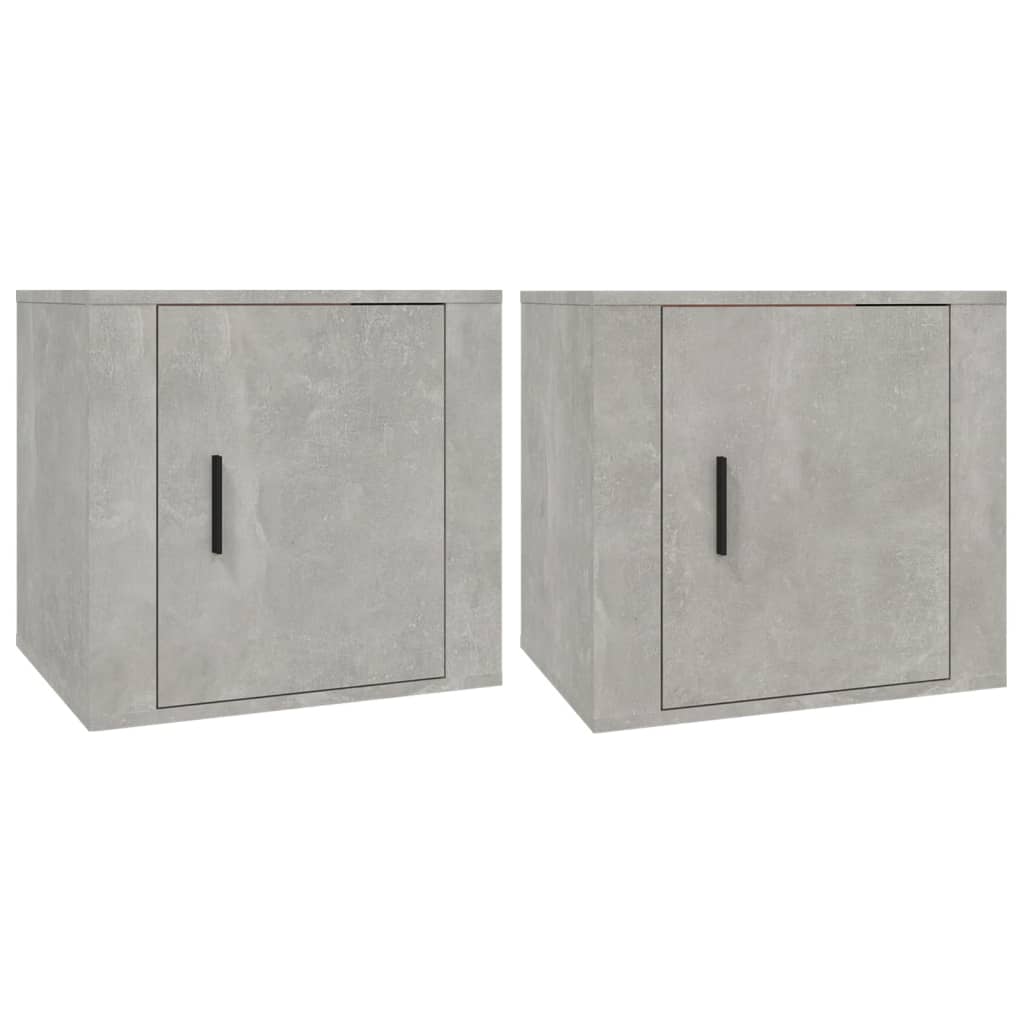 Tables de chevet 2 pcs Gris béton 50x39x47 cm