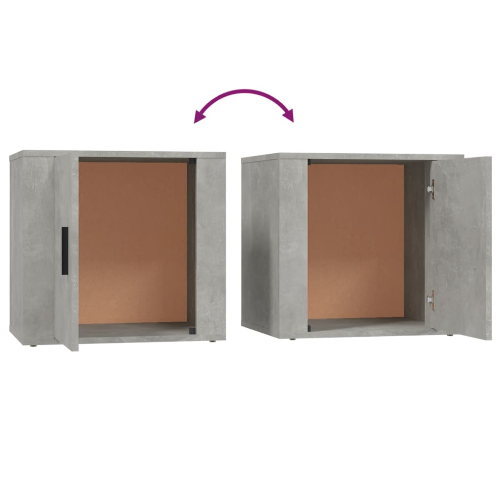 Tables de chevet 2 pcs Gris béton 50x39x47 cm