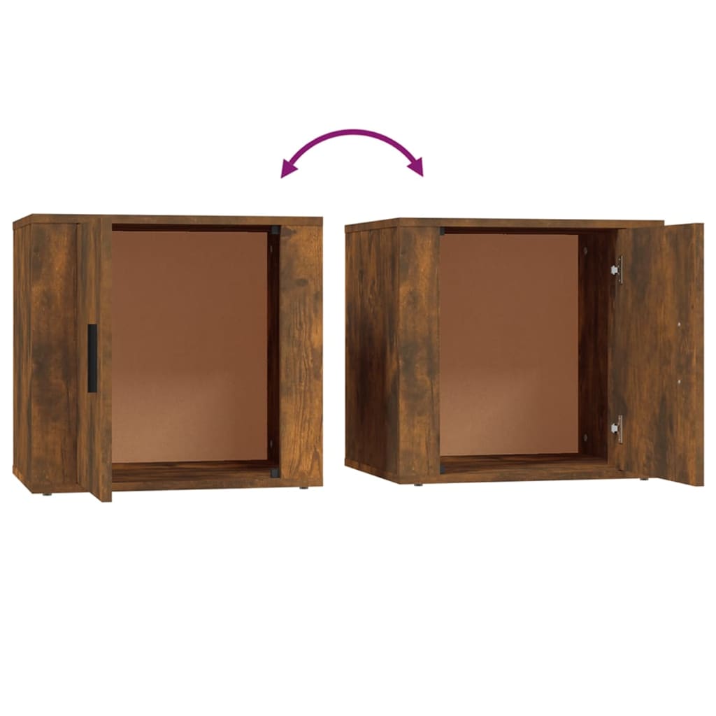 Tables de chevet 2 pcs Chêne fumé 50x39x47 cm