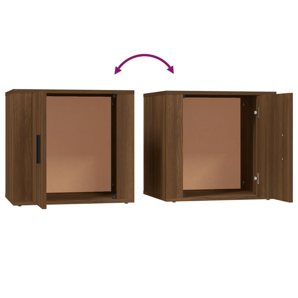 Table de chevet Chêne marron 50x39x47 cm