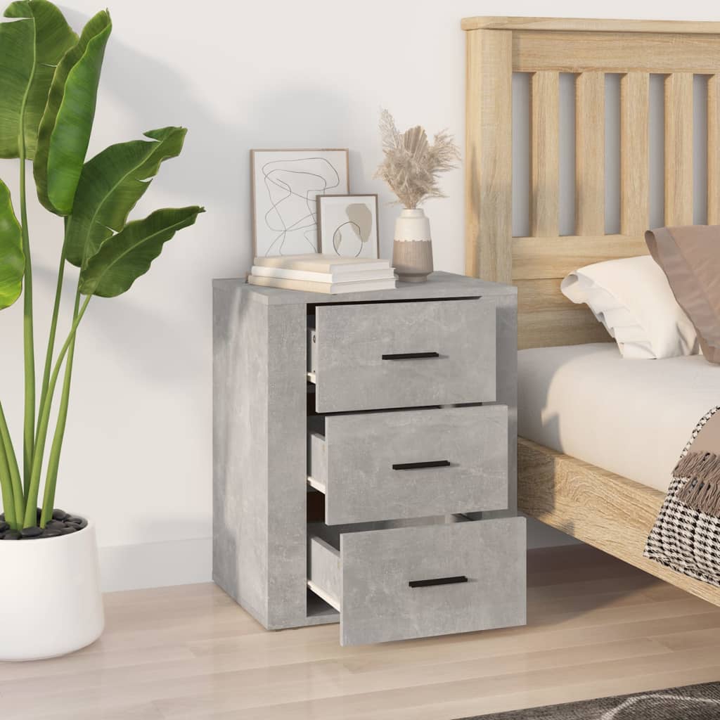Table de chevet Gris béton 50x36x60 cm Bois d'ingénierie - XIOS