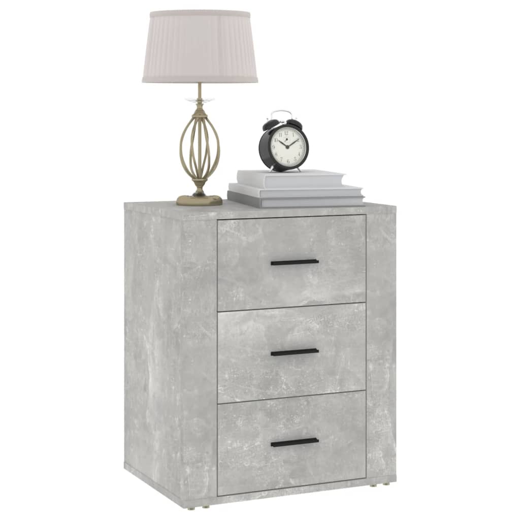 Table de chevet Gris béton 50x36x60 cm Bois d'ingénierie - XIOS