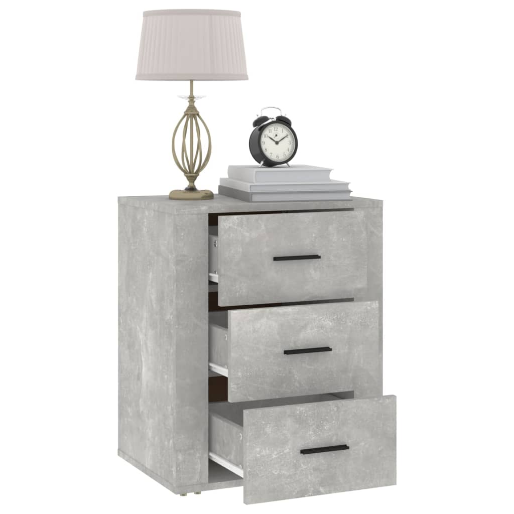 Table de chevet Gris béton 50x36x60 cm Bois d'ingénierie - XIOS
