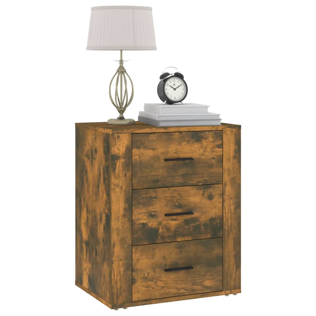 Table de chevet Chêne fumé 50x36x60 cm Bois d'ingénierie - XIOS