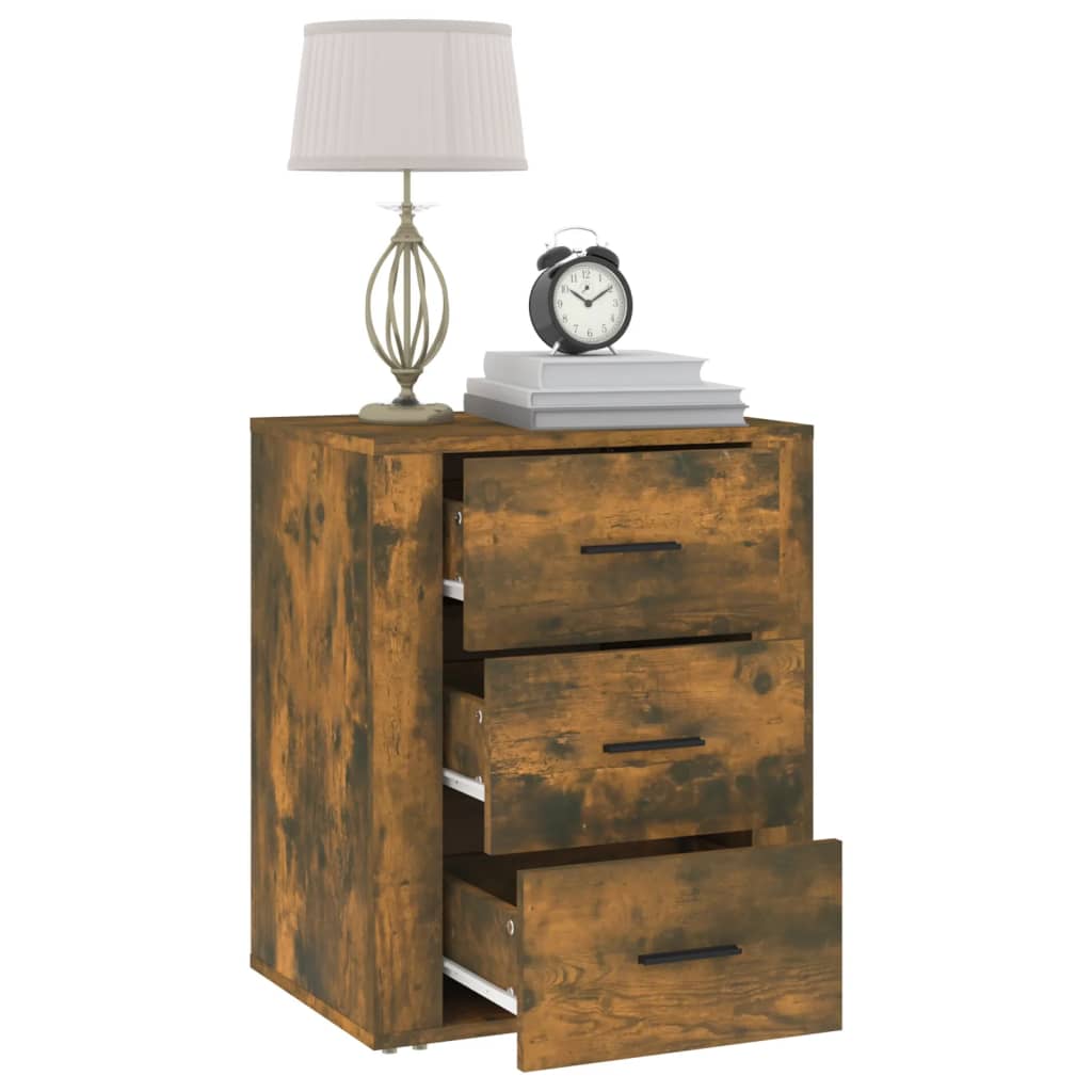 Table de chevet Chêne fumé 50x36x60 cm Bois d'ingénierie - XIOS