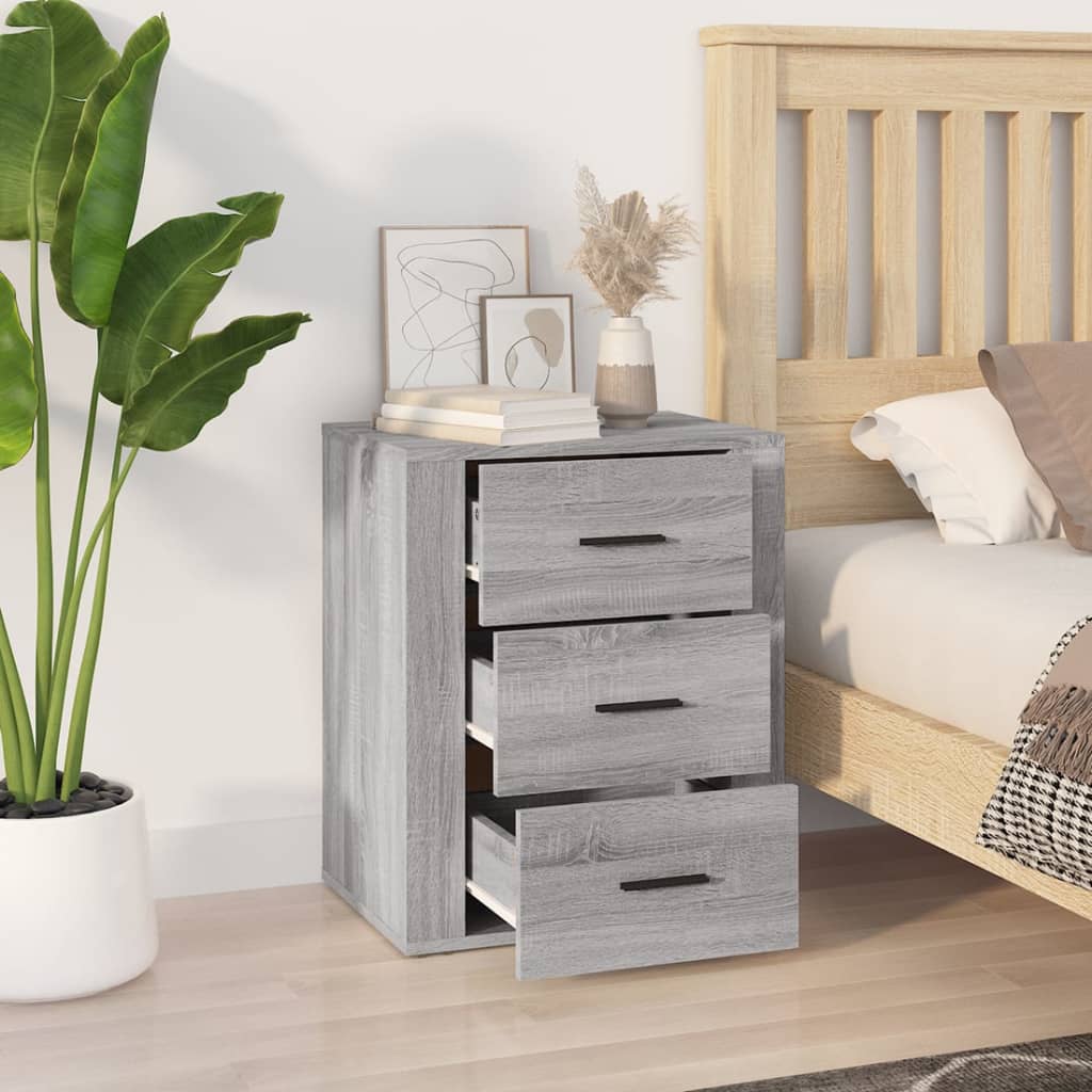Table de chevet Sonoma gris 50x36x60 cm Bois d'ingénierie - XIOS