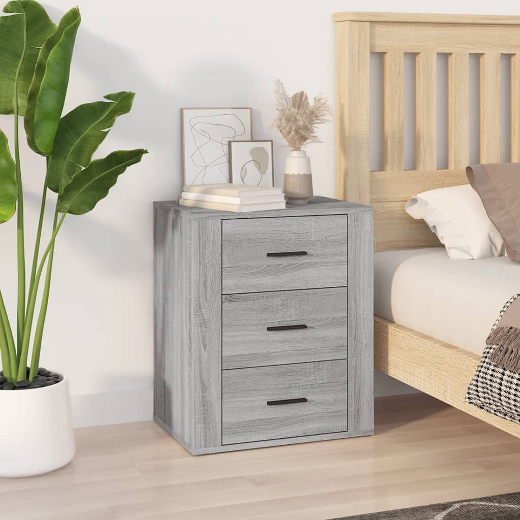 Table de chevet Sonoma gris 50x36x60 cm Bois d'ingénierie - XIOS