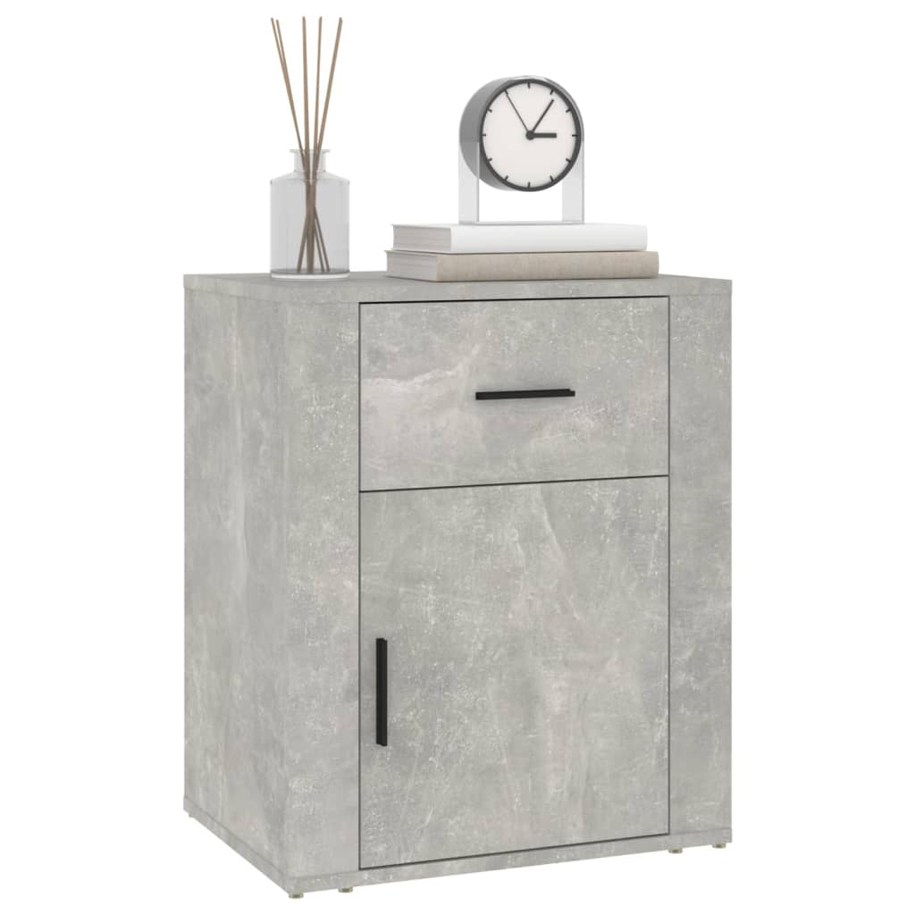 Table de chevet Gris béton 50x36x60 cm Bois d'ingénierie - XIOS