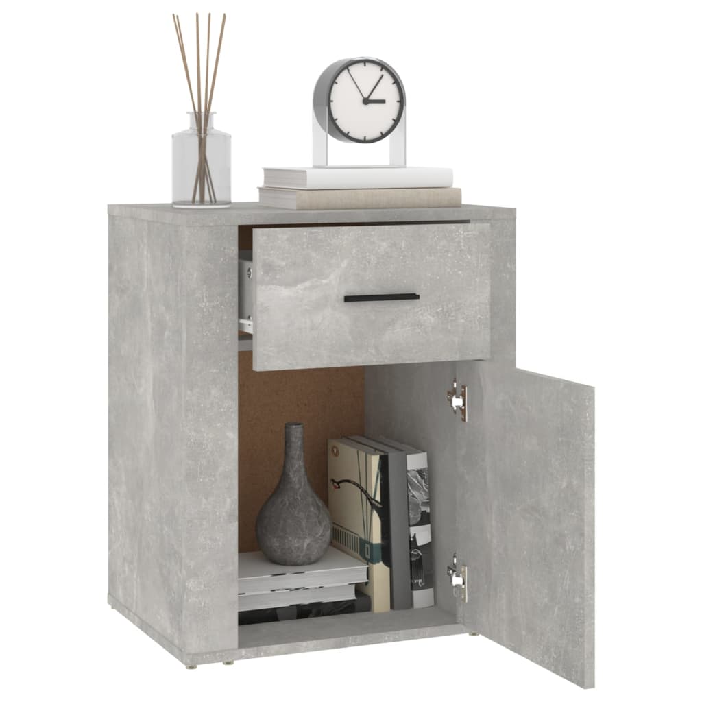 Table de chevet Gris béton 50x36x60 cm Bois d'ingénierie - XIOS