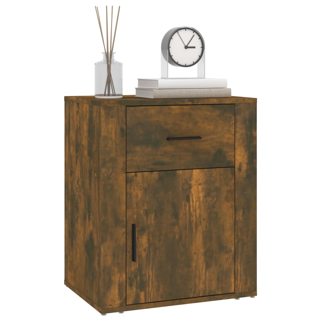 Table de chevet Chêne fumé 50x36x60 cm Bois d'ingénierie - XIOS