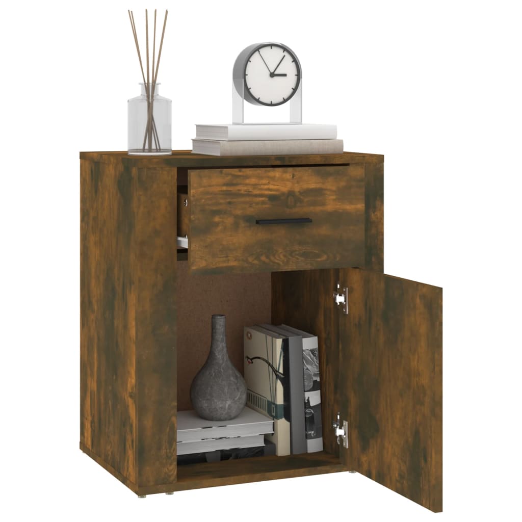 Table de chevet Chêne fumé 50x36x60 cm Bois d'ingénierie - XIOS