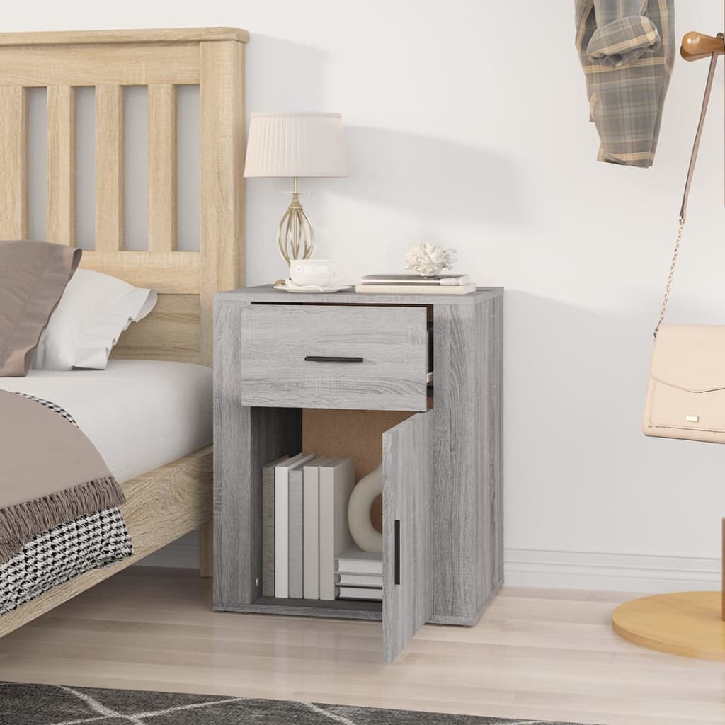 Table de chevet Sonoma gris 50x36x60 cm Bois d'ingénierie - XIOS