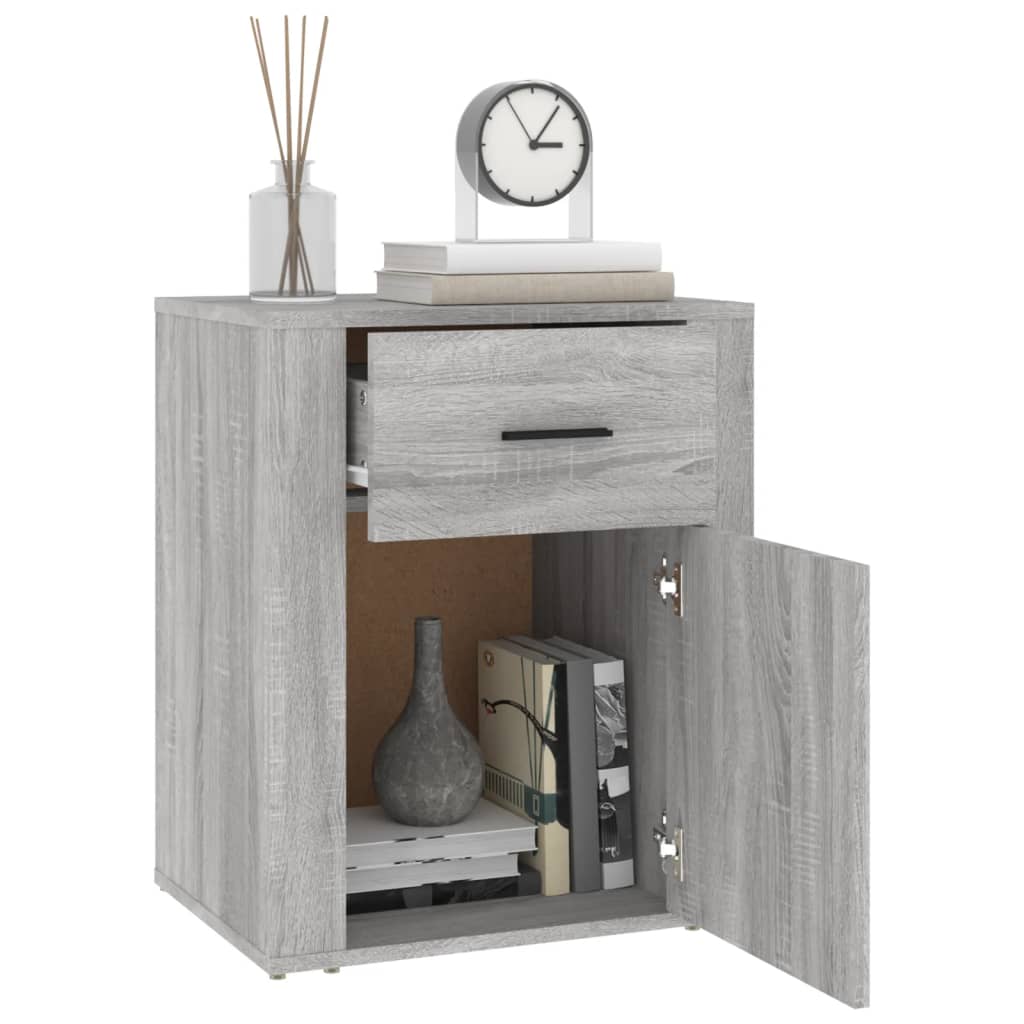 Table de chevet Sonoma gris 50x36x60 cm Bois d'ingénierie - XIOS